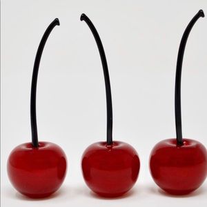 Murano Glass Cherries, set of 3